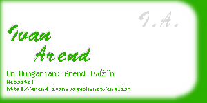 ivan arend business card